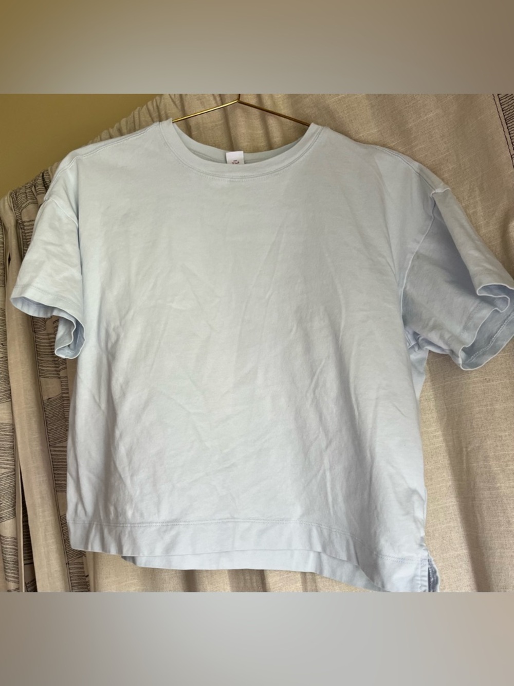Old Navy Vintage Tee Light Blue “Contrail” M Petite Soft Cotton T-Shirt